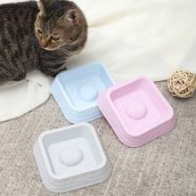 新款硅胶青蛙慢食碗，防噎防吞咽宠物食品碗，防滑防溢狗猫喂食器 - 15*15*3.5cm - 查看 3