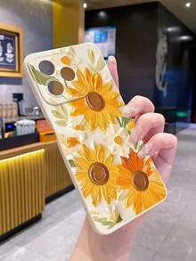 1 pieza de funda para teléfono a prueba de golpes con pintura al óleo de flor amarilla, impresa con UV, compatible con modelos /Galaxy/Android, teléfonos móviles, bolsos, accesorios para móviles, fundas para teléfonos, decoración de interiores, accesorios, fundas transparentes para teléfonos, verano, correas para teléfonos, fundas para teléfonos de hombre, fundas negras para teléfonos, fundas rosas para teléfonos, fundas para móviles de hombre, fundas para móviles de mujer, protección para teléfonos móviles, accesorios de playa, dulces de fresa, cubiertas de protección para teléfonos. - Estilo (1 pieza) - Ver 2