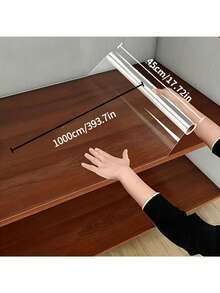 Large Roll Transparent Protective Film, Static Cling Removable, Suitable For Cabinet And Wall Covering | Washable Wallpaper, Ideal Choice For Countertops/Wooden Surfaces, Desks, Seamless Covering Materials, Cabinet Protection, Countertop Covering, Modern Decor, Cleanable Surface, Durable Vinyl, One-Time Application Thin Film, Home Decorators, Office Wall Decor - Transparent - View 11