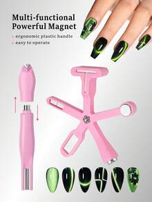 SAUA Bộ dụng cụ thiết kế móng tay đa năng 3 trong 1 hình mắt mèo, dụng cụ tạo hình móng nghệ thuật hình trái tim và đường kẻ, thích hợp làm quà tặng Giáng sinh, Halloween, Ngày Valentine. - Nhiều màu - Xem 1