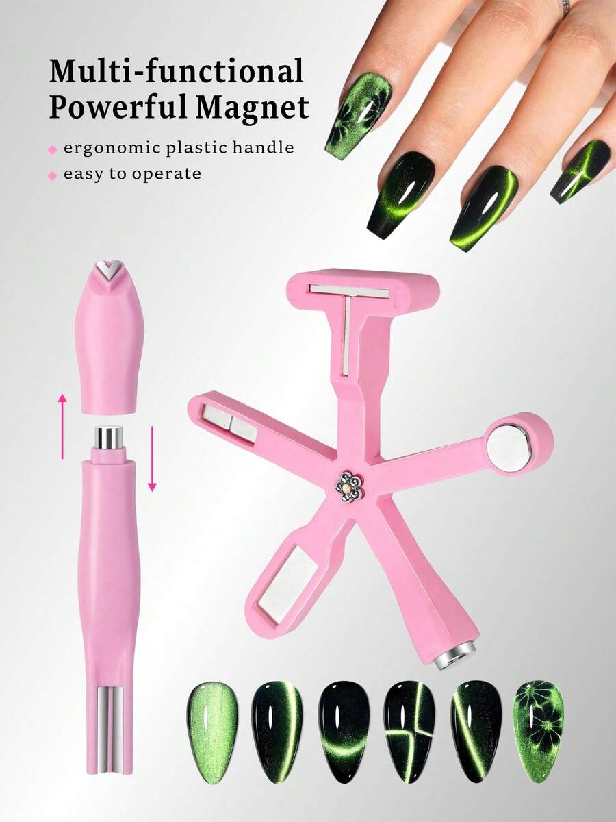 SAUA Bộ dụng cụ thiết kế móng tay đa năng 3 trong 1 hình mắt mèo, dụng cụ tạo hình móng nghệ thuật hình trái tim và đường kẻ, thích hợp làm quà tặng Giáng sinh, Halloween, Ngày Valentine. - Nhiều màu - Xem 1