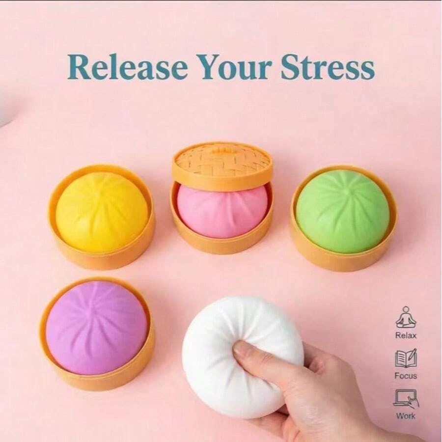 Random Color, Dumpling Squishy, Stress Relief Fidget Toy For Adults ...