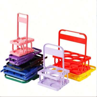 1pc Retro Portable Beer Basket, Holds 6 Bottles, Foldable, Can Also Be Used As Beer Rack, Beer Bottle Storage Bin, Coffee/Tea Carrier, Suitable For Daily Use And Parties, Essential For Beer Festivals