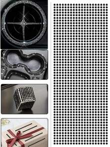 1 pièce Autocollant de diamant blanc 4 mm, autocollant de diamant fait main auto-adhésif convenant à la décoration intérieure de voiture - Autocollants en strass - Voir 8