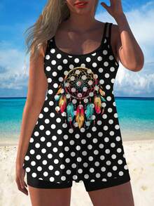 Bohemian Dreamcatcher American  Style Women's Fun Swimsuit Set - trộn - Xem 8