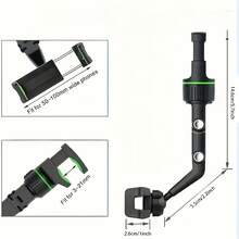 360° Rotatable And Adjustable Phone Holder – Car Mount And Guitar Stand, L-Shaped Design With A Secure Grip, Made Of Durable Plastic For Hands-Free Viewing And Music Playback, Car Accessory With A Stylish Appearance And Sturdy Structure - Green - View 3