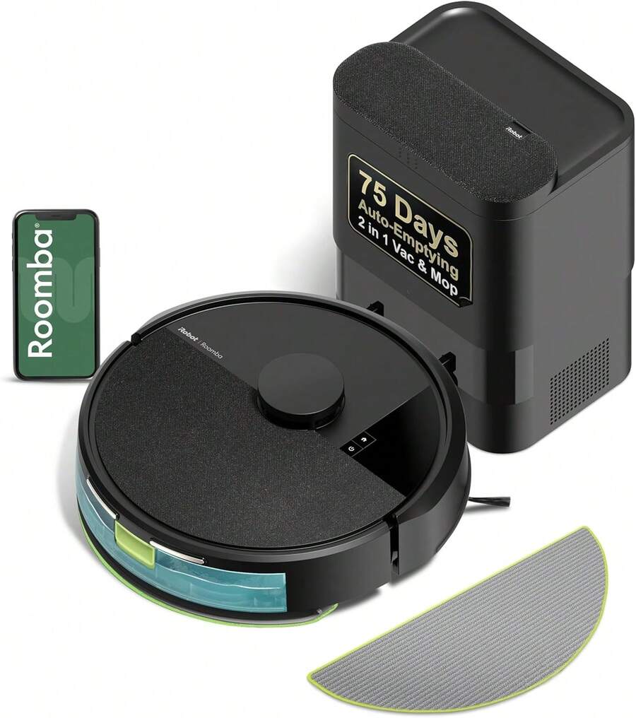 iRobot Roomba Combo Robot + AutoEmpty Dock - Black - View 1