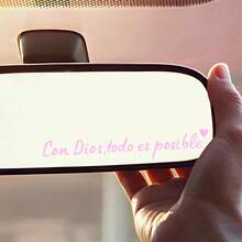 With God, All Things Are Possible' Spanish Faith Text Car Sticker, Rearview Mirror Decal, Waterproof & Sunproof Universal Car Interior/Exterior Decoration Sticker - Decorative Stickers - View 7
