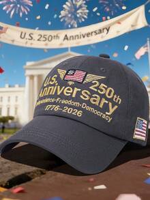 Mũ lưỡi trai kỷ niệm 250 năm ngày độc lập của Hoa Kỳ năm 2026, thêu hình đại bàng đầu trắng và cờ Mỹ, mũ lưỡi trai điều chỉnh được dành cho nam và nữ. - Phiên bản kỷ niệm 250 năm - Xem 10