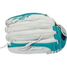 Rawlings Shut out Series Fastpitch - Guantes de Softball - Blanco/Verde azulado  Basket Web - Ver 5