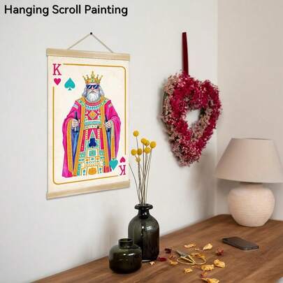 1 bức tranh cuộn vua, chữ Q kiểu Anh hiện đại, tranh trang trí tường bằng vải canvas cho phòng khách, phòng ăn, quán bar, văn phòng, tường nền, trang trí đen trắng, trang trí ngày lễ, hình trái tim quân bài, kích thước 12*16 inch/16*24 inch.