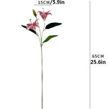 1/2/3/5 Piezas de Flores y Plantas Artificiales de Lirio, Decoración Floral Seca Falsa para Mesa de Comedor, Arreglo de Florero de Escritorio, Boda y Fiesta, Decoración del Hogar y Estudio, Ornamentos de Regreso a Clases - Multicolor - Ver 9