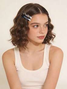 4pcs Women's Fashionable Sweet Spring/Summer Cute Minimalist Versatile Water Drop Shaped Duck Clip Side Bangs Invisible Hair Clips, Suitable For Daily Wear - Multicolor - View 2