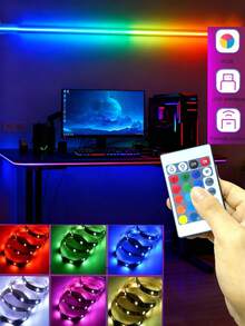 40米/131英尺RGB LED灯带,配备24键遥控器、App控制、可调光、DIY模式、USB供电,适用于家居装饰、电视、电脑、卧室、游戏显示器、圣诞节、万圣节、婚礼、生日派对、床头灯等。 - 彩色光 - 查看 5