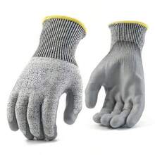 Guantes de trabajo resistentes al corte, nivel 5 de protección para construcción, antideslizantes, resistentes a cuchillos, reforzados y resistentes al desgaste - A - Ver 2