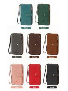 Ví đựng thẻ CHARM INFINITE thời trang tối giản có khóa kéo, ví nữ chống RFID mới, ví dài nhiều lớp dung lượng lớn có khóa kéo và dây đeo cổ tay, ví đa năng đựng hộ chiếu, vé máy bay, thẻ tín dụng, tiền mặt, tiền xu, chìa khóa, ví đựng tiền xu siêu mỏng nhẹ dùng hàng ngày. - Nhiều màu - Xem 13