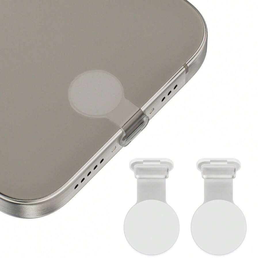 2pcs/Pack Type-C Interface Dust Plug For Phone Charging Port - Transparent - View 1