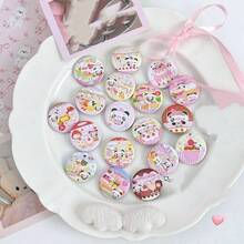 Bộ 6 huy hiệu mini hoạt hình dễ thương phong cách retro, vật trang trí đáng yêu cho sổ lưu niệm, 25mm - 6Pcs - Xem 5
