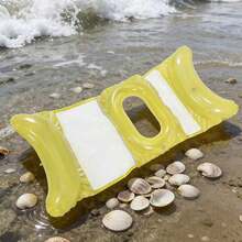 Adult Inflatable Water Pillow, Beach Floating Mat, Swimming Pool Floating Lounge Chair, Neck Support Float, Thick PVC Swimming Gear, Summer Essential Party Gadget - Yellow Three-tube Floating Hull - View 4