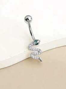 1 chiếc khuyên rốn hình rắn thanh lịch, trang sức cơ thể gợi cảm thời trang dành cho phụ nữ - Rốn hình rắn - Xem 6