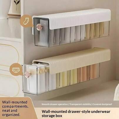 Space-Saving 3-In-1 Underwear Organizer – Wall Mounted Closet Drawer Box For Socks & Bras