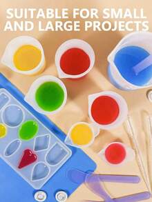 3个/34个硅胶树脂搅拌杯，600毫升/20盎司碗，100毫升加厚可重复使用硅胶杯， - Silicone mold kits - 查看 3