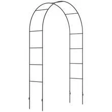 Metal Garden Arch For Climbing Plants, Black, 140 X 40 X 240 Cm - Black - View 9