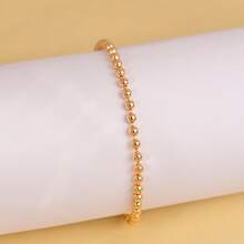 1pc Fashionable Gold Bead Bracelet/Hip-Hop Style Thick Chain Bracelet - A Bracelet Suitable For Both Men And Women, Everyday Wearable Jewelry. - Gold - View 7