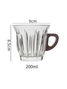 1 套创意玻璃咖啡杯，高端精致美式咖啡萃取杯，家用咖啡/茶杯，男女通用，木柄杯配圆形木碟，适用于餐厅、咖啡馆、办公室、甜品店等场合。 - 彩色 - 查看 14