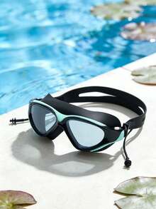 Lunettes de natation grand cadre pour adultes - anti-buée, anti-UV, étanche, lunettes de natation unisexes à angle de vue de 180° pour hommes et femmes en piscine et en eau libre - Multicolore - Voir 6