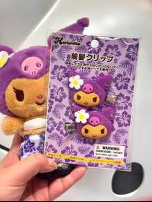 4pcs Series Summer Hawaii Black Kitty Flower Hair Clips, Sweet Girl Cute Bangs Clips Side Clips, Each Has Unique Vacation Style, Detailed And Adorable - Multicolor - View 7