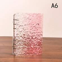A6 Size Wavy Pattern Transparent Removable Embossed Crystal Bubble Sticker Notebook, Sticker Book, Sticker Album, With Removable Sticker Pages, Transparent Card Holder, Loose-Leaf Binder, Acrylic Material, Can Be Used As Notebook Cover, Manual, Card Holder, Sticker Book, Album And Other Stationery - A - View 9