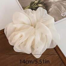 5 chiếc dây buộc tóc bằng vải organza cỡ lớn, kiểu dáng thanh lịch với họa tiết hoa nhỏ. - Nhiều màu - Xem 2