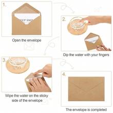200 chiếc/100 chiếc phong bì đựng thiệp quà tặng nhỏ màu nâu, phong bì Kraft, thích hợp cho thiệp quà tặng nhỏ, thiệp mời, ghi chú kinh doanh, thiệp chúc mừng nhỏ xíu, kích thước 4 x 2,76 inch. - 10*7cm - Xem 4