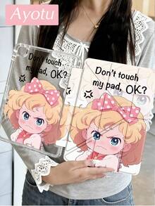 Ayotu Ốp bảo vệ dạng gập có chân đế, họa tiết cô gái hoạt hình và khẩu hiệu, tương thích với iPad A16, Air 8(M4) 2026 (11 inch), Air 8(M4) 2026 (13 inch), Pro 13 12.9 11, Air 11 13, Mini, Air 11 inch, Kindle (thế hệ thứ 11 - ra mắt năm 2024), Kindle Paperwhite thế hệ thứ 12 năm 2024. - Nhiều màu - Xem 3
