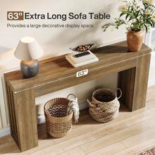 Tribesigns 160 Cm Entryway Console Table, Narrow Long Sofa Table Behind Couch For Living Room, Hallway, Entrance, Foyer - Brown - View 7