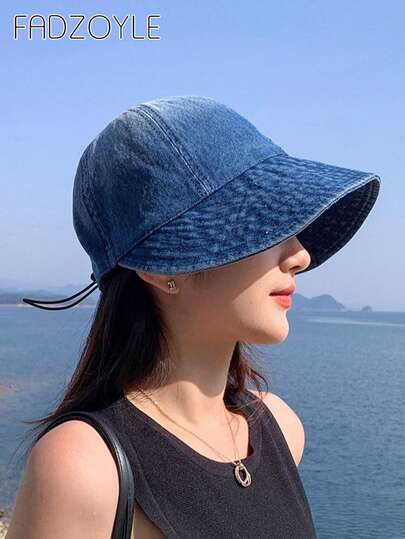 FADZOYLE Mũ lưỡi trai bóng chày 1 chiếc, mũ mùa hè che nắng, mũ tai bèo, mũ vành rộng thoáng khí kiểu cao bồi, mũ có dây điều chỉnh, dành cho nam, nữ, unisex, quà tặng du lịch ngoài trời, phụ kiện tiện dụng