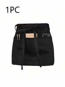 1pc Black Waist Apron With 3 Pockets, Suitable For Restaurant/Hotel Staff Uniform, Kitchen Cooking Baking Apron, Chef Apron, Also Suitable For Household Chores And Cleaning, Can Be Used As Protective Wear - Multicolor - View 12