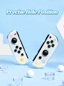 1pc Floral Oil Painting Pattern Transparent Glitter Protective Case, Compatible With Nintendo Switch 2 (2025) / Switch OLED Console And Joy-Con Controllers, Best Gift For Switch Players - Multicolor - View 2