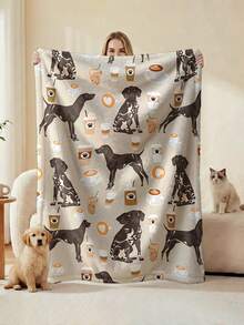 1 chiếc chăn cho thú cưng bằng vải flannel in hình dấu chân động vật hoạt hình, dùng được cả bốn mùa, mềm mại và chống trơn trượt, có thể dùng làm chiếu hoặc chăn phủ giường, giặt máy được, phù hợp cho chó và mèo nhỏ/vừa/lớn. - 100*150 - Xem 10
