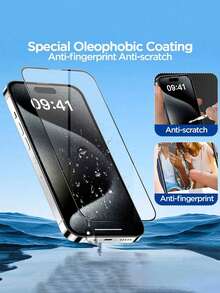 5pcs/Pack High-Definition Transparent Tempered Glass Screen Protector, Compatible With IPhone 15 PROMAX, 15, 16, 15 PRO, 14, 13, 12, 11, XR, XS, X, 7, 8, 17/17 Pro/17 Pro Max/17 Air, Anti-Scratch, Anti-Shatter, Waterproof - Black - View 9