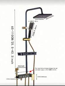 Shower Systems With 8-Inch Rain Shower Head And Handheld, Black Gold Exposed Shower System, 4-Function Tub Shower Faucet Sets, Rain Shower Head With Handheld Spray, Complete Shower System Kit With Brass Valve (Some Parts And Packaging May Be Random) Bathroom Bathroom Accessories Bathroom Tools - Black Gold - View 7