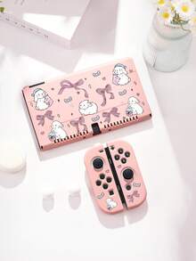 (2025) Accesorios, Funda/Cubierta protectora con diseño de lazo y conejo, lindo y fresco, compatible con Switch 2/Switch NS/Switch OLED/Lite, compatible con accesorios de consola Switch 2/Switch, juego completo que incluye bolsa de almacenamiento, estuche para tarjetas de juego, cubierta protectora Switch, mejor regalo compatible con jugadores de Switch - Multicolor - Ver 3