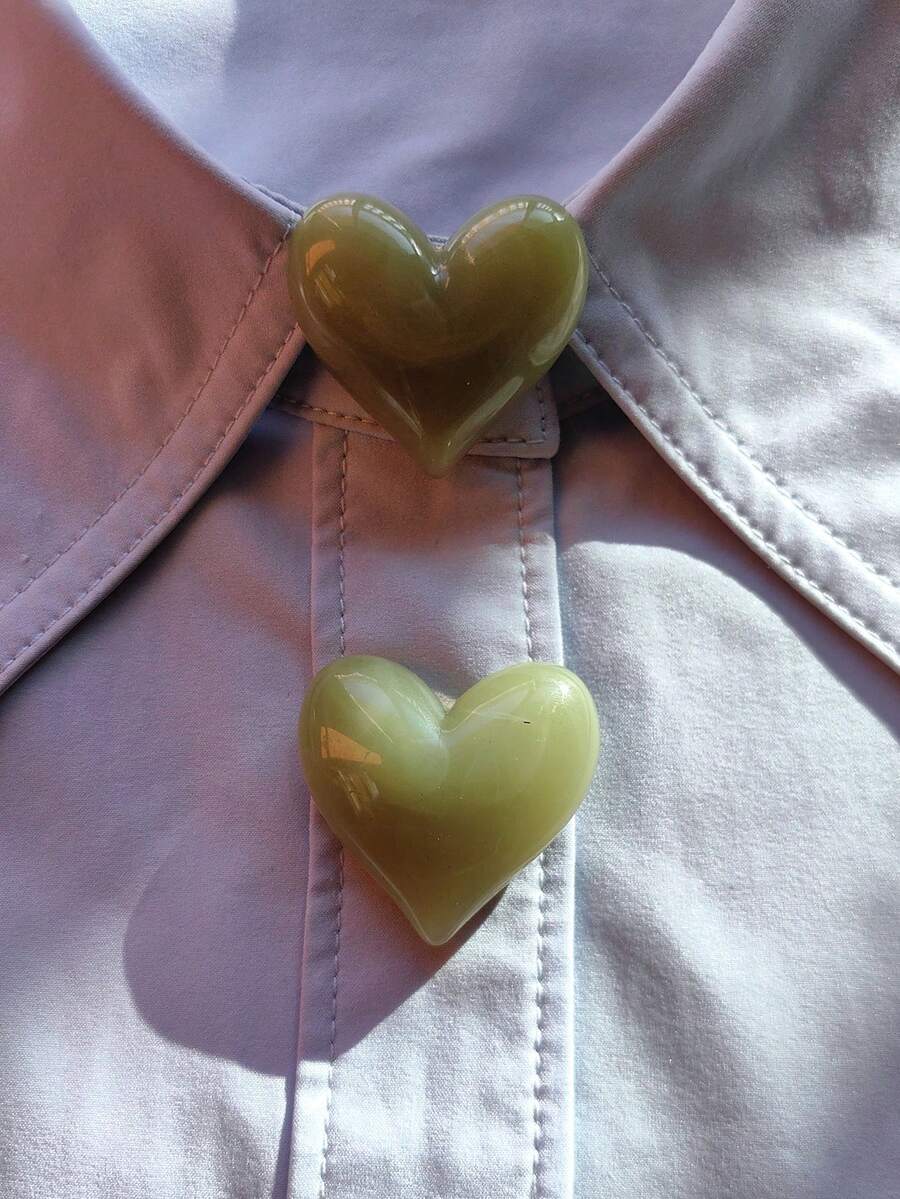 1件/2件装优雅花卉几何图案纽扣装饰,衬衫纽扣套夹式装饰,时尚水晶袖扣装饰,适用于燕尾服和婚纱装饰 - 綠色 - 查看 1