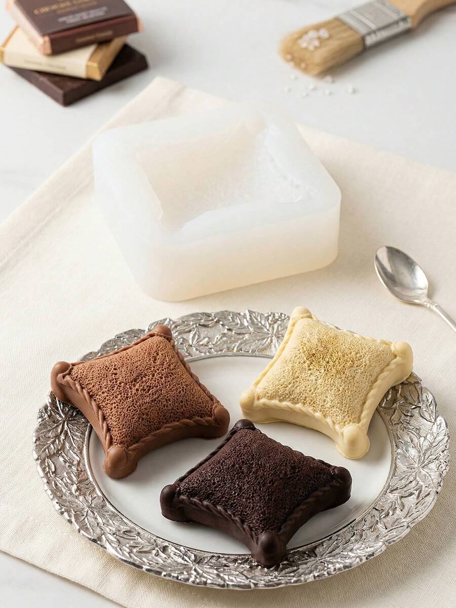 1pc Pillow Mold, Cake Decorating Mold For Chocolate, Cupcake Topping, Pudding - Multicolor - View 1