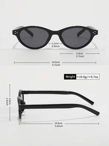 New Oval Small Frame Fashionable Luxury Fashion Glasses For Women, Suitable For Street, Commuting, Vacation Travel - Black - View 8