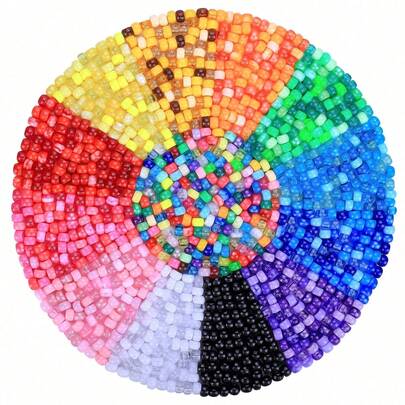 100/200颗小马珠，7种颜色亚克力小马珠，用于制作手链、DIY手链、项链、耳环、钥匙扣饰品等工艺品。