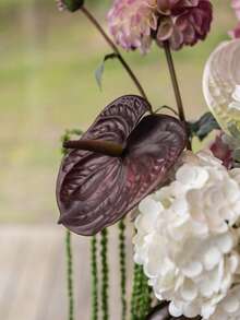 Hoa Anthurium nhân tạo 23,6 inch, màu đỏ tía, chất liệu giống thật, dùng để tự làm bó hoa cưới, trang trí bàn tiệc, tiệc cưới, trang trí nhà cửa. - Nhiều màu - Xem 9