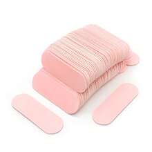 50/100/200支/包 一次性双面指甲锉，迷你指甲锉，适用于家庭或专业美甲工具 - 粉色 - 查看 2