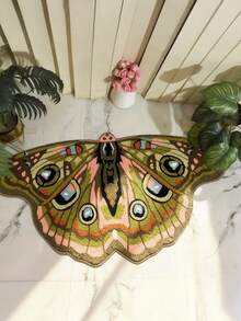 1pc Floral Butterfly-Shaped Rugs/Door Mat - Soft Pastoral Bedside Suitable For Entryway, Bedroom, Sofa Floor - Machine-Washable Nordic Style Luxury,Room Deocr,Home Decor,Outdoor Rug,Outdoor Decor - Any 773 - View 3